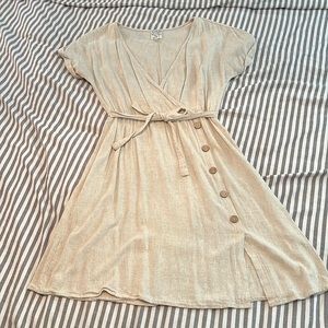 Beige short sleeve dress